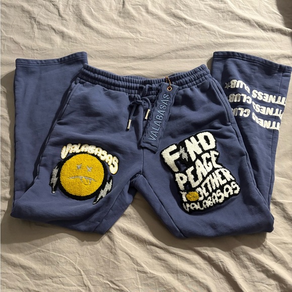 Valabasas “Mute” Navy Blue Fleece Sweats. - Picture 5 of 8